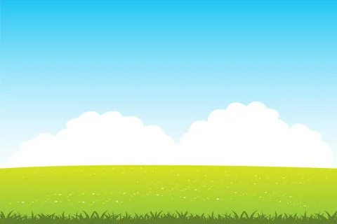 Clean field with flower Stock Illustration