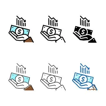 Clean finance problem color icon vector Illustrazione stock