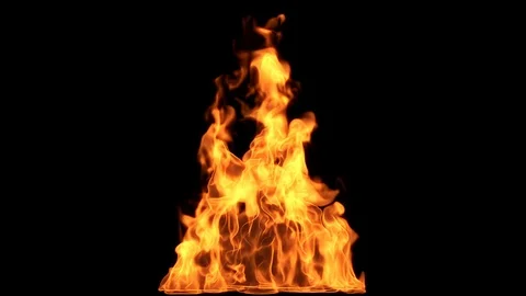 Clean Fire Isolated Long Flame Slow motion Vidéo 102799371
