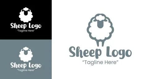 Clean Flat Sheep Logo Emphasizing Playful Identity Elementsr Stock Illustration