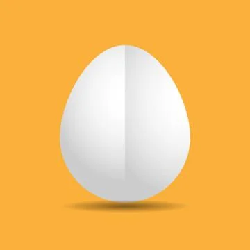 Clean flat template white Easter egg Stock Illustration