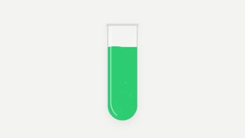 A clean flat vector illustration of a glass test tube containing chemical f.. Stock-Footage 346202355