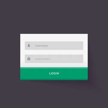 Clean flat white login form ui template design Stock Illustration