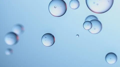 Clean floating bubbles with glossy surface and soft reflections. イラスト素材