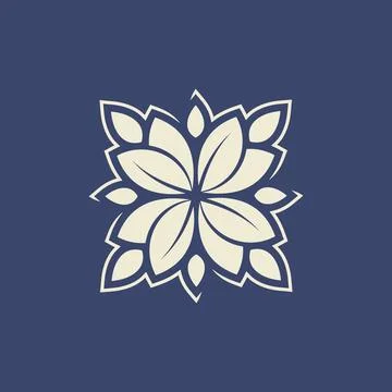 Clean Floral pattern ornament logo simple emblem in soft neutral tones Stockillustratie
