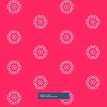 Clean floral pattern in red background Stock Illustration