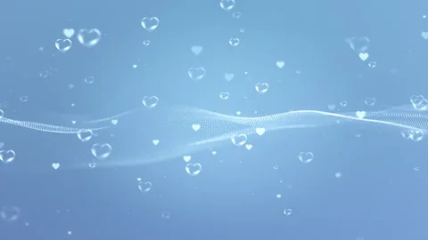 Clean Flowing Blue Bubble Heart Abstract Background Stock Footage 339043916