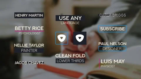 Clean Fold Lower Thirds for After Effects After Effects stock