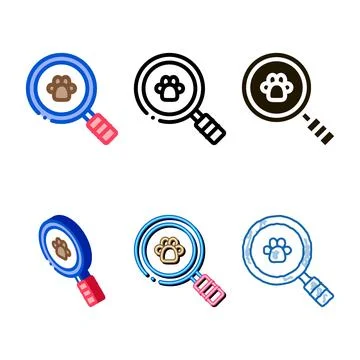 Clean footprint search icon vector outline Stock Illustration