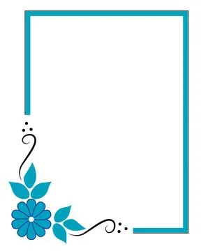 Clean frame borders in bright blue tone. Иллюстрация