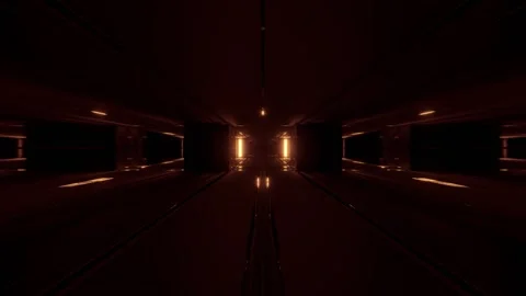 Clean futuristic sci fi tunnel 3d illustration background 3d rendering motion Stock Footage 160834482