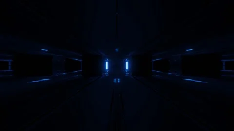 Clean futuristic sci fi tunnel 3d illustration background 3d rendering-motion Stock Footage 160834547