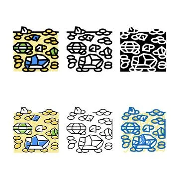 Clean gem stone color icon vector Stock Illustration