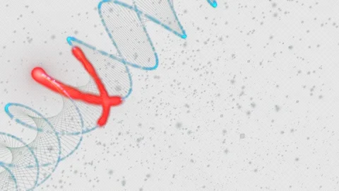 CLEAN Genetic Spiral Recombination &amp; Structural DNA Analysis - 16:9, 4K Alpha Stock-Footage 332421466