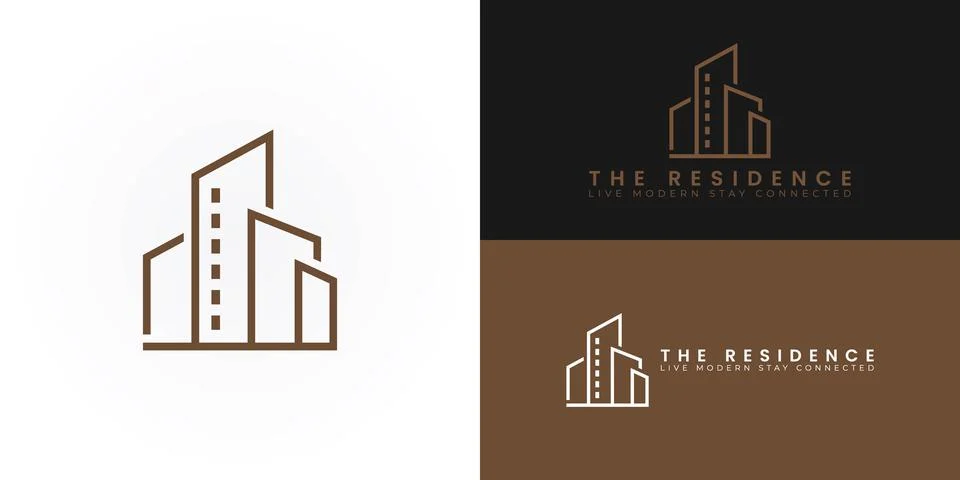 A clean, geometric building icon with sharp, modern lines Stock Illustration