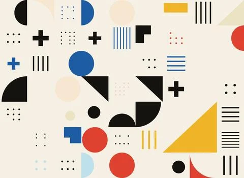 Clean geometric pattern with blue and yellow accents for sophisticated mini.. Stock Illustration