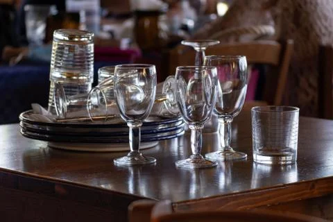 Clean glass tableware Stock Photos