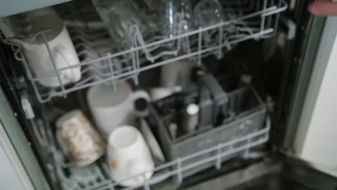 Clean Glasses and Cups in a Dishwasher Stock Footage 82636670
