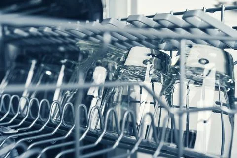 Clean glasses and cups Stock Photos