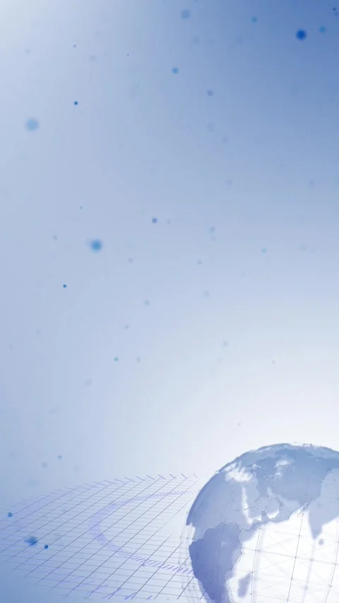 Clean global technology globe background with pale blue earth, network grid, and Stock Footage 340549885