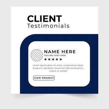 Clean graphic template for client testimonials with placeholder Stock Illustration