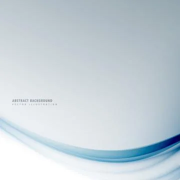 Clean gray background with blue wave Stock Illustration