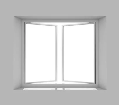 Clean gray wall with opened window Stock Illustration
