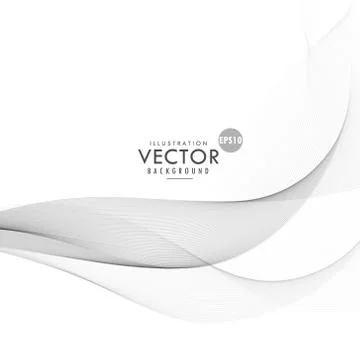 Clean gray wave design on white background Stock Illustration