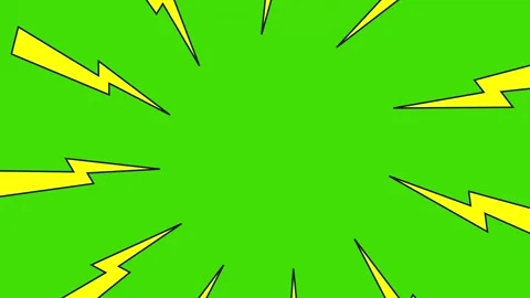 Clean Green Comic Lightning Pop Art Background Stock Footage 318338315