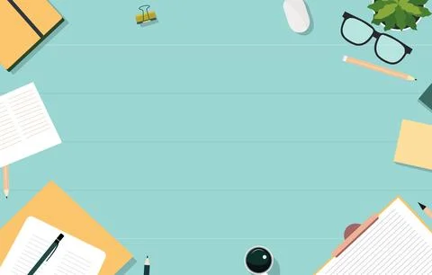 Clean Green Work Desk with Copy Space in the Middle イラスト素材