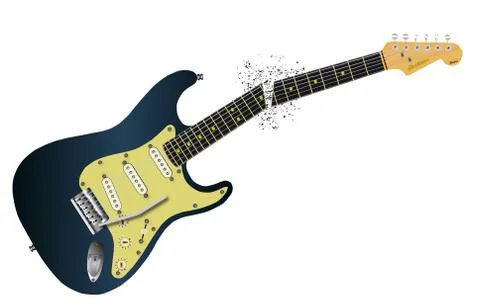 Clean Guitar Neck Break Stock Illustration