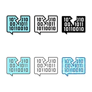 Clean hacked password binary code color icon vector イラスト素材