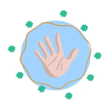 Clean the hand is protected from the coronavirus. Stock Illustration