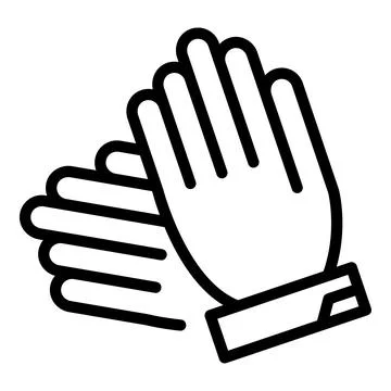 Clean handclap icon outline vector. People hand clap Stock Illustration
