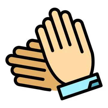Clean handclap icon vector flat Stock Illustration