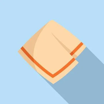 Clean handkerchief icon flat vector. Towel napkin Stock Illustration