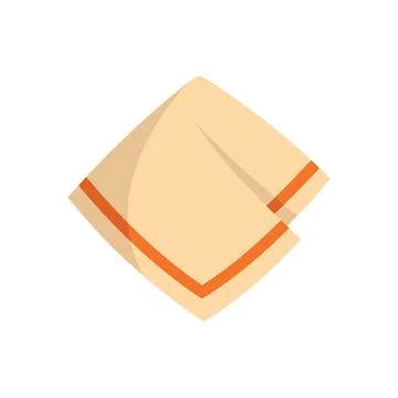 Clean handkerchief icon flat vector. Towel napkin Stock Illustration