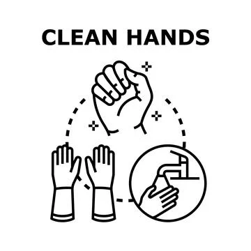 Clean hands and protective gloves concept Stock Illustration