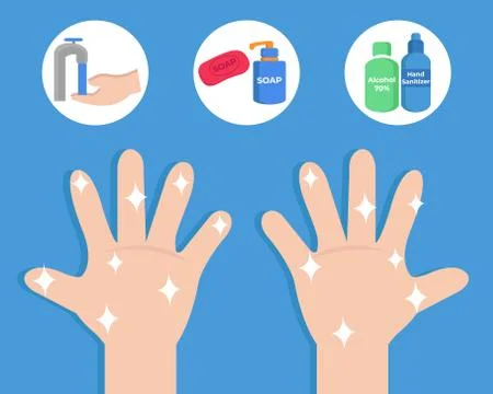 Clean Hands Simple Vector Illustration Stock Illustration