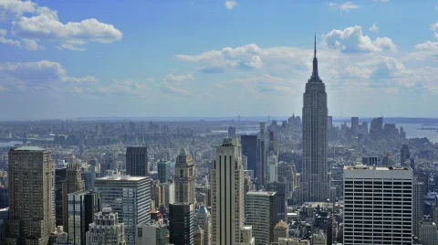 Clean HD NYC Skyline time lapse Video stock 308176