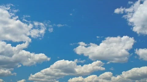 Clean HD Puffy Clouds - 2 versions Stock Footage 308157