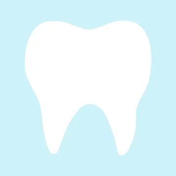 Clean healthy tooth in flat style on blue background. Vector illustration of Stock Illustration
