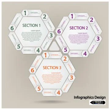 Clean hexagon presentation Stock Illustration