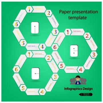 Clean hexagon presentation templat Stock Illustration