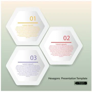 Clean hexagon presentation template Stock Illustration