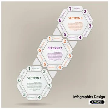 Clean hexagon presentation template Stock Illustration