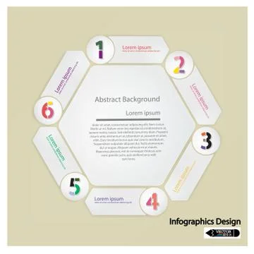 Clean hexagon presentation template Stock Illustration