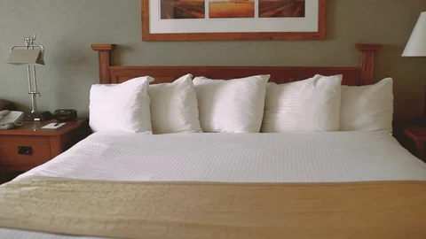 Clean Hotel Bedroom Stock Footage 80401446