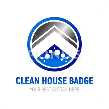Clean House Badge Symbol Design Stock Illustration