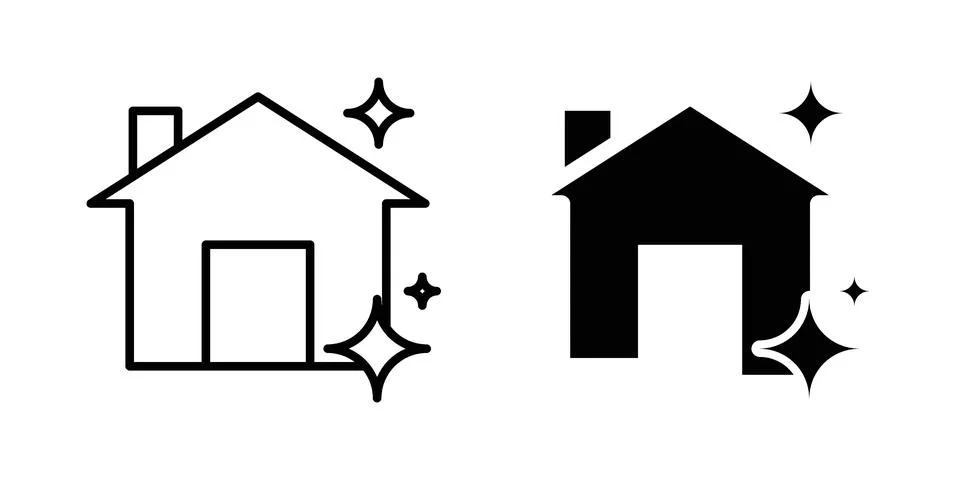 Clean house icon set, collection of vector icons Ilustración de archivo
